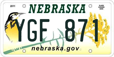 NE license plate YGF871