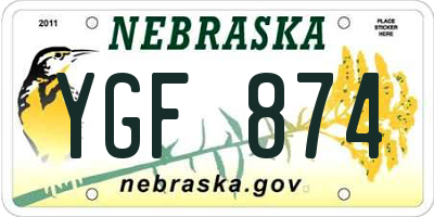 NE license plate YGF874