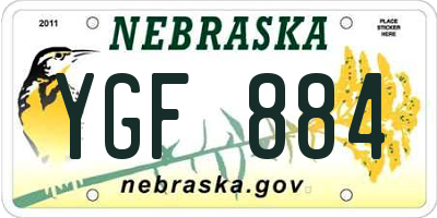 NE license plate YGF884