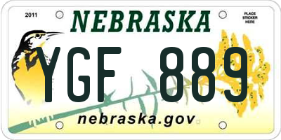 NE license plate YGF889