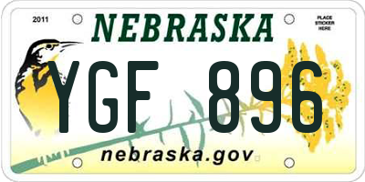 NE license plate YGF896