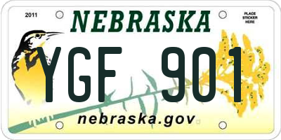 NE license plate YGF901