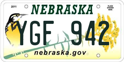 NE license plate YGF942