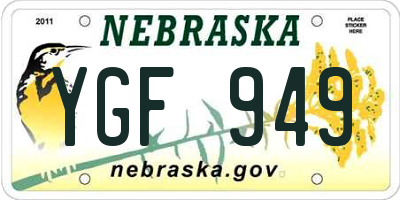 NE license plate YGF949