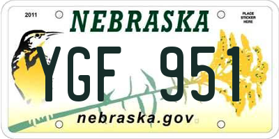 NE license plate YGF951