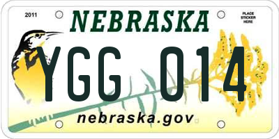 NE license plate YGG014