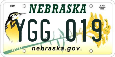 NE license plate YGG019