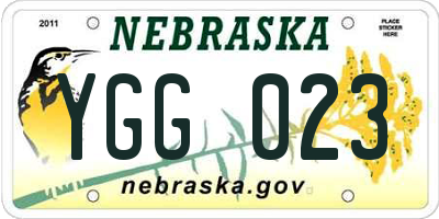 NE license plate YGG023