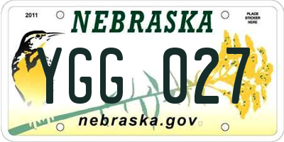 NE license plate YGG027