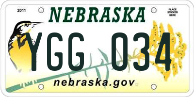 NE license plate YGG034