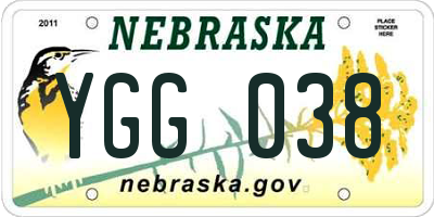 NE license plate YGG038