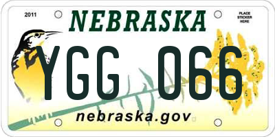 NE license plate YGG066