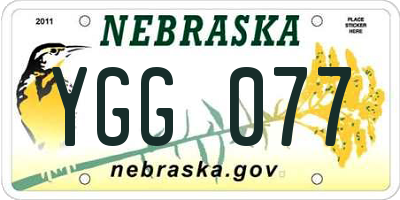 NE license plate YGG077