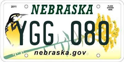 NE license plate YGG080