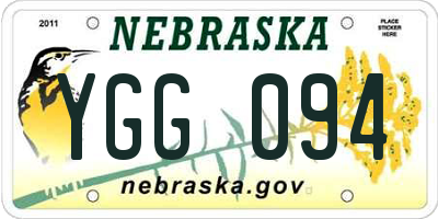 NE license plate YGG094