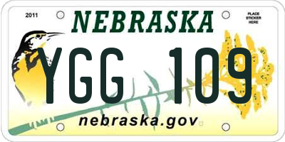 NE license plate YGG109