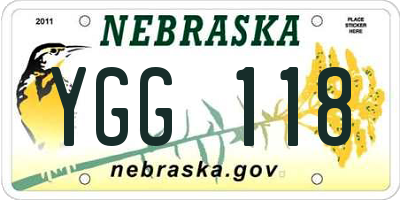 NE license plate YGG118