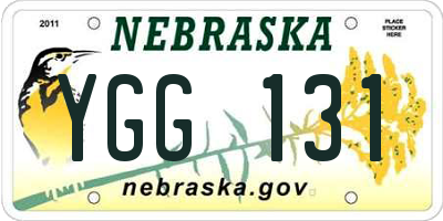NE license plate YGG131