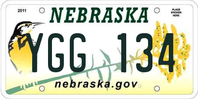 NE license plate YGG134