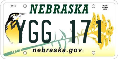 NE license plate YGG171