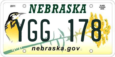 NE license plate YGG178
