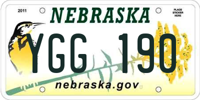 NE license plate YGG190