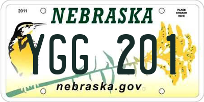 NE license plate YGG201