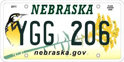 NE license plate YGG206