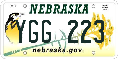 NE license plate YGG223