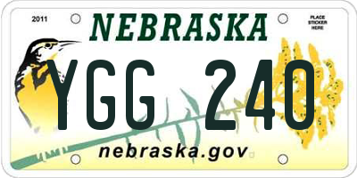NE license plate YGG240