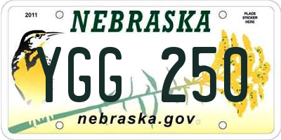 NE license plate YGG250