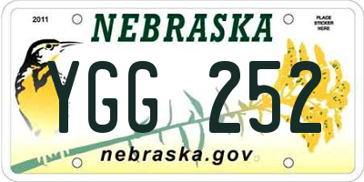 NE license plate YGG252