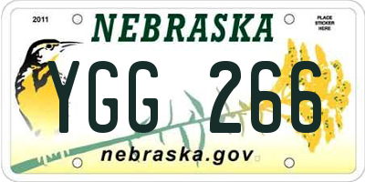 NE license plate YGG266