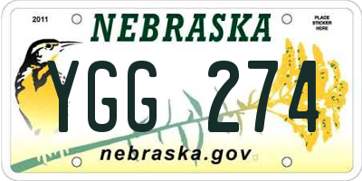 NE license plate YGG274