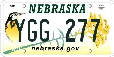 NE license plate YGG277