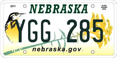 NE license plate YGG285