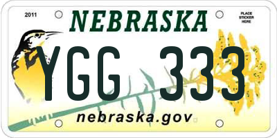 NE license plate YGG333