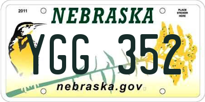 NE license plate YGG352