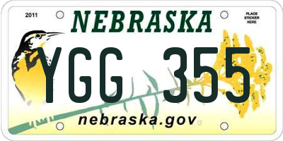 NE license plate YGG355