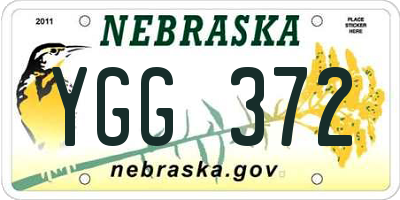 NE license plate YGG372
