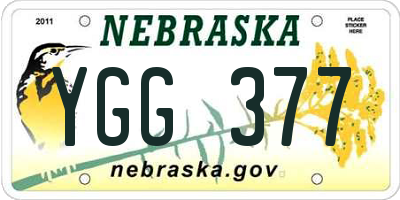NE license plate YGG377