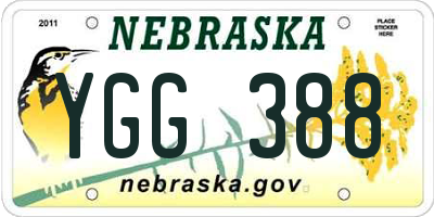 NE license plate YGG388