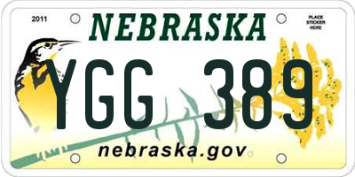 NE license plate YGG389