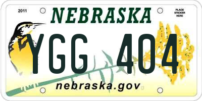 NE license plate YGG404