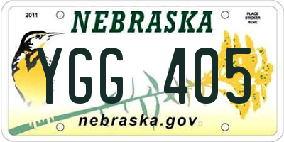 NE license plate YGG405