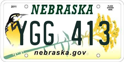 NE license plate YGG413