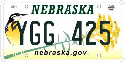 NE license plate YGG425