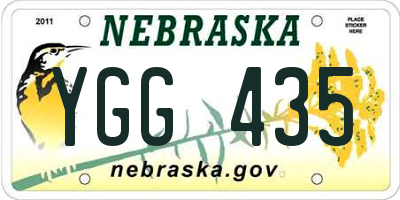 NE license plate YGG435