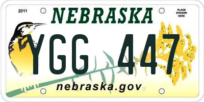 NE license plate YGG447