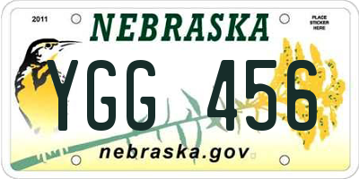 NE license plate YGG456